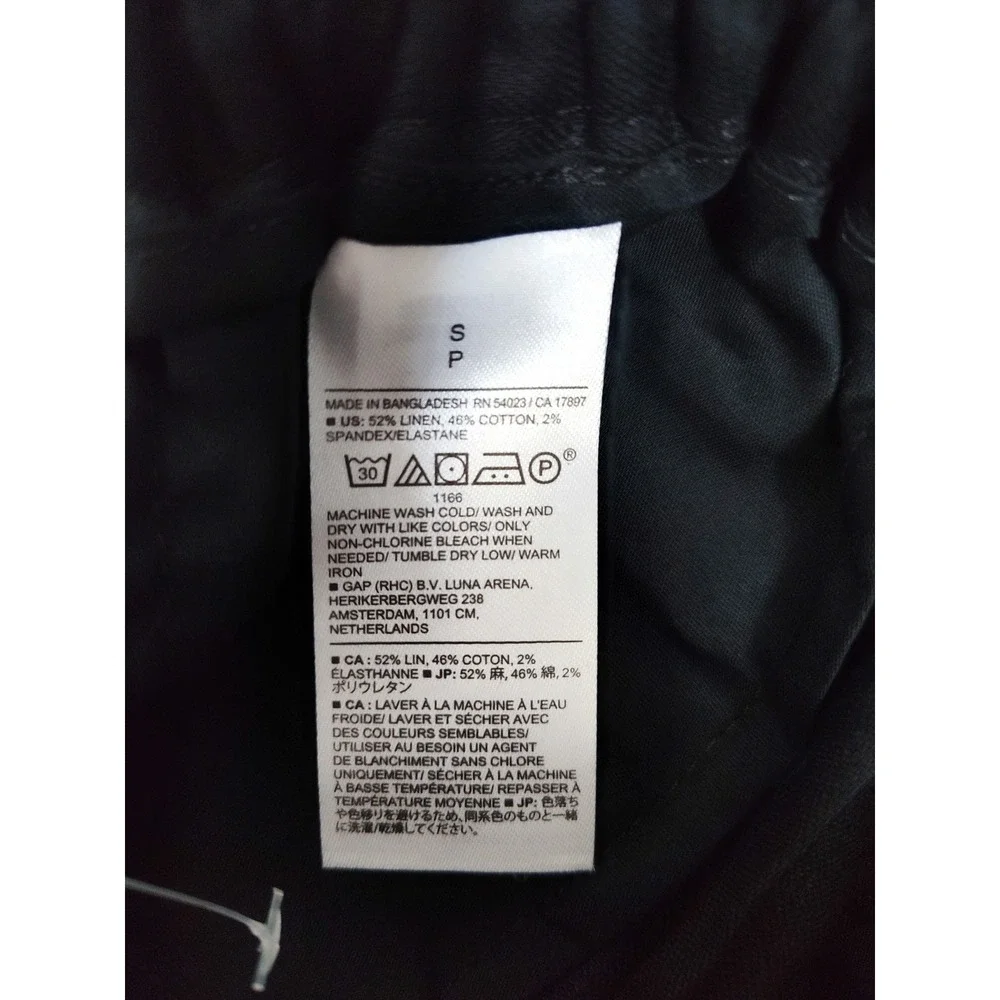 New Banana Republic Pants Size Small Linen Blend Cropped Flowy Wide Leg Black